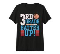 Studente di Baseball di Terza elementare Batter Up Ritorno a Scuola Maglietta Premium