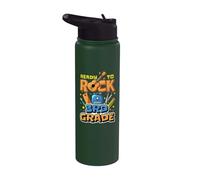 Studente di chitarra musicale Ready To Rock di terza elementare che torna a scuola Stainless Steel Insulated Water Bottle