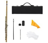 Studente Flauto Flauto Traverso Rosso In Cupronichel Con 16 Fori In Chiave Di Do Strumento A Fiato Da Concerto Occidentale(Gold)