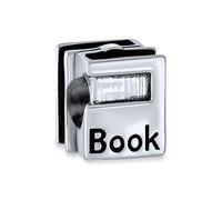 Studente Laureato Word Book Worm Reader Books Charm Bead Per Le Donne Adolescenti Laurea Ossidato .925 Sterling Silver Adatto A Bracciale Europeo