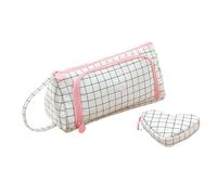 Studente semplice e personalizzato esame forniture cancelleria borsa giapponese forniture ufficio business borsa -418 bianco e nero a scacchi - versione in tela