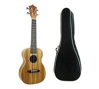 Studente Ukelele 23 pollici Concerto Ukulele Hawaii Mini chitarra Uke Brasile Zebrano Ukulele Tastiera in palissandro 4 corde Strumenti musicali(Color:Uke with Bag)