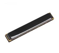 studenti Armonica Armonica D'oro/argento/nero 28 Fori C Tono Polifonia Cromatica Strumento Musicale Per Organo A Bocca (Color : Bk)