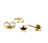 STUDEX Orecchini Primo Foro Stella Ø 4mm Acciaio Inox Placcato Oro 100% Sterile