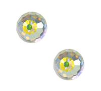 Studex-Punte a sfera di cristallo, colore: aurora Boreale, 4 mm, in acciaio INOX, per orecchini a lobo e ipoallergenico