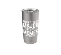 Studi asiatici Maggiore di giorno Meme di notte Lavori di studioso asiatico Bicchiere termico in acciaio inox doppia parete
