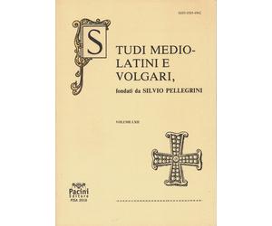 Studi Medio-Latini e volgari volume LXII ed.Pacini NUOVO sconto 50% B04