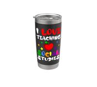 Studi sociali Insegnante Professore Scuola Educatore Lavoratore Bicchiere termico in acciaio inox doppia parete