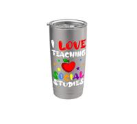 Studi sociali Insegnante Professore Scuola Educatore Lavoratore Bicchiere termico in acciaio inox doppia parete