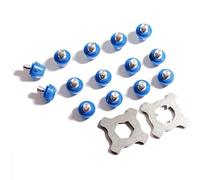 STUDIAMONDS Tacchetti di Gomma -14 Tacchetti TPU di Ricambio per Scarpe da Calcio-TPU Studs con 2 Chiave (Blu Traslucido)