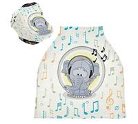 Studiare Musica Baby Elephant Auto per Bambini Passeggino Tettoia Copri Seggiolino Copertura Infermieristica per L'Allattamento Al Seno All-In-1 Morbido Traspirante Elastica Tettuccio