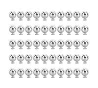 Studini per rivetti di perle decorazione abbigliamento da 50 set moli di metallo perline rotonde per perle in pelle arte che producono 12 mm materiale in ferro per cere (Argento)