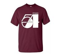 Studio 54 New York Disco T Shirt Gift Game t-shirt t-shirt, T-shirt Maroon Stampa Bianca, XXL
