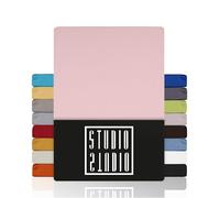 STUDIO Basic Lenzuolo con Angoli Singolo - Lenzuolo Sotto Elastico 90x200cm Jersey 100% Cotone Pettinato - Polvere - OEKO-TEX 100 - Per Materassi 15-25 cm, Letti Standard & a Molle