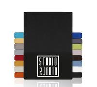 STUDIO Basic Lenzuolo con Angoli Una Piazza e Mezza - Lenzuolo Sotto Elastico 120x200cm Jersey 100% Cotone Pettinato - Antracite - OEKO-TEX 100 - Per Materassi 15-25 cm, Letti Standard & a Molle