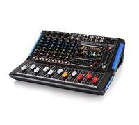 Studio Bluetooth Audio Mixer, interfaccia controller audio DJ con unità USB per ingresso di registrazione PC, connettore microfono XLR, alimentatore 48 V, ingresso/uscita per