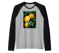 Studio botanico sugli Alberi di Limoni agli agrumi Maglia con Maniche Raglan