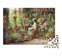 Studio dArtista Interno Stanza delle Piante Puzzle 1000 Pezzi Puzzle per Adulti Carta Gioco di Puzzle 1000 Pezzi Relax Focus Decorazione Regalo 70x50cm/1000pcs