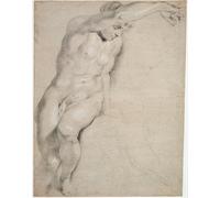 Studio di un poster nudo maschile in arte da parete a carbone -...