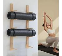Studio di Yoga Stanza di Allenamento Yoga Mat Holder Wall Mount, Legno Yoga Mat Storage Rack Wall Mounted, Grande Scaffale Galleggiante per Rullo di Schiuma per L'organizzazione della Palestra