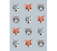 studio ditte Carta da parati Forest Animals Ice Blue - Forest Animals Ice Blue