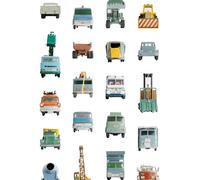 studio ditte Carta da parati Work Vehicles - Light grey