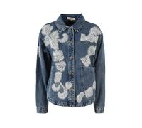 Studio Eleven Collection Giacca donna in jeans oversize con perline e paillettes