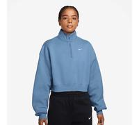 Studio Fleece Mid Waist Oversized Crop Quarter Zip blu S