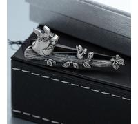 Studio Ghibli My Neighbor Totoro Tie Pin Silver Accessory Cravatta Branch Oca...