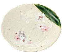 スタジオジブリ Studio Ghibli via Bluefin My Neighbor Totoro - Piatto piano tradizionale giapponese [Sakura/Cherry Blossom] - Merchandise ufficiale Studio Ghibli (modello: CHMD3-A), bianco, grigio