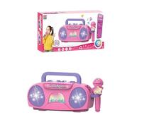Studio Micro Karaoke per bambini, altoparlante Karaoke, microfono senza fili, microfono con illuminazione LED divertente e altoparlante incorporato, perfetto per i cantanti (A)