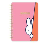 Studio Oh! Diario a spirale a righe, Miffy Taking a Peek | 208 pagine a righe, copertina resistente e tasca su entrambi i lati per scrivere, prendere appunti, diario e pianificazione