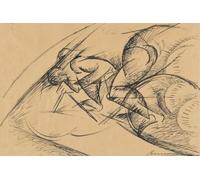 Studio per Dynamic Force of a Cyclist I (1913) Poster stampato di Umberto Boccioni (24 x 36)