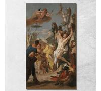 Studio per Il Martirio di San Sebastiano Giovanni Battista Tiepolo, gbt34 Quadro Stampato su Tela Fine Art, Intelaiato Pronto da Appendere, Alta qualità, 50x30 cm