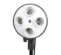 Studio Photo E27 Support de Lampe Professionnel à 4 têtes pivotant avec Support de Parapluie pour éclairage de Flash, Ampoule Monolight E27