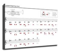 Studio Poster Brass Note Chart Canvas Wall-Art Home School Decor | Essential reference for private lessons classroom and self study (Unframed,08x12inch(20x30cm))