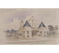Studio preliminare per un edificio armeria per Shattuck School Faribault Minnesota (1894) Stampa poster di Cass Gilbert (18 x 24)
