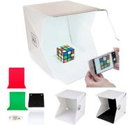 STUDIO SET FOTOGRAFICO PORTATILE E PIEGHEVOLE LIGHT BOX CON 20 LED E 4 SFONDI