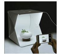 STUDIO SET FOTOGRAFICO PORTATILE GRANDE 30CM LIGHT BOX CON LUCI LED 2 SFONDI