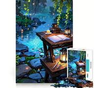 Studio sul fiume︰ Scena tranquilla con scrivania Puzzle difficile per adulti 1000 pezzi Gioco stimolante per la mente Tempo libero delicato Taglio preciso Regalo memorabile (50x75cm)