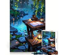 Studio sul fiume︰ Scena tranquilla con scrivania Puzzle difficile per adulti 1000 pezzi Gioco stimolante per la mente Tempo libero delicato Taglio preciso Regalo memorabile (50x75cm)