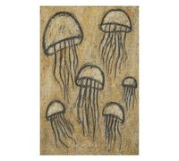 Studio sull'inchiostro delle meduse Puzzle 1000 Pezzi in Legno | Schizzo color seppia, Creature dell'oceano, Scena Decorativa, Struttura in Legno, Sfida Impegnativa, Puzzle per Famiglia