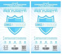 studio supernova - 100 buste protettive comics 1 (17,6 x 26,5) Trasparente (Confezione da 2)