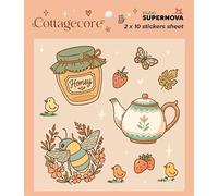 STUDIO SUPERNOVA - Set 20 Adesivi Illustrati Cottagecore - Sticker Decorativi per Laptop, Agenda e Quaderno - Cottagecore 2