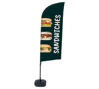 STUDIO T - BFAW310-WT21-I70ECO - Bandiera a vela SANDWICH - con base riempibile - 89 x 240 cm - Studio T - 101091 - Conf. da 1 Pz. - BFAW310-WT21-I70ECO