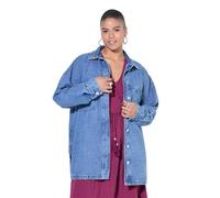 Studio Untold Camicia di Jeans dal Taglio Oversize con Occhielli Decorativi Blue Denim 54+ 848895902-54+