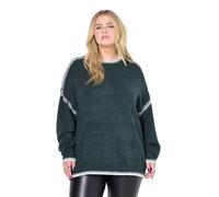Studio Untold Maglione dal Taglio Oversize con Cuciture Decorative Verde Mezzanotte 54+ 840690137-54+