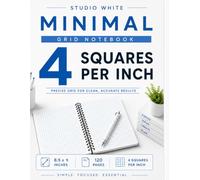 Studio White Minimal Graph Paper Notebook: 120 Pages • 8.5" x 11" • Bule Grid on White Paper • Premium Graph Paper Journal for Math, Engineering, Architecture, Design & Note Taking