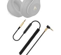 Studio3 - Cavo audio a spirale di ricambio per cuffie wireless Beats Studio3 / Solo3, microfono in linea da 3,5 mm e controllo del volume, funziona su PS5, Xbox One, 2,4 m