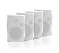 STUDIOFINIX Altoparlanti esterni da 6,5 pollici, montaggio a parete, 800 W, nero, resistente alle intemperie e ad alte prestazioni (4 altoparlanti) (bianco)